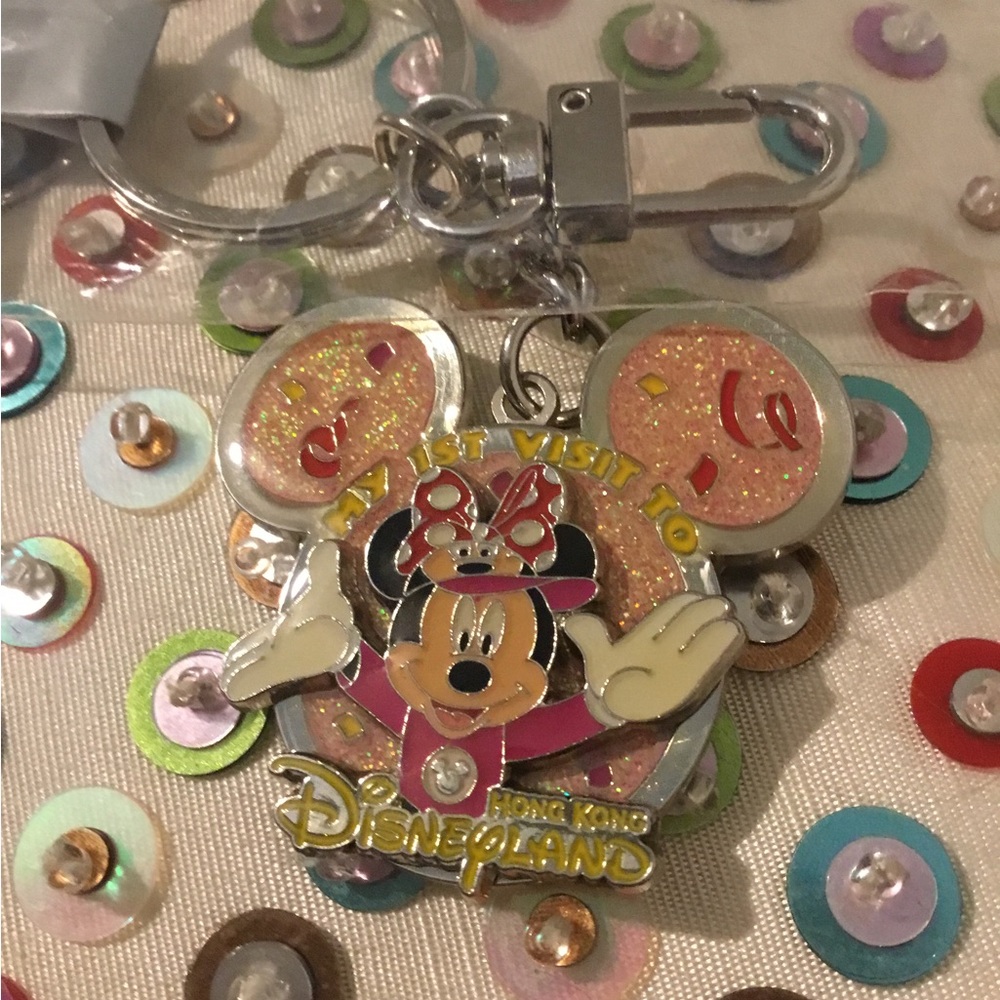 Disneyland Minnie Mouse(Hong Kong)  Keychain - Pink Glitter Ears